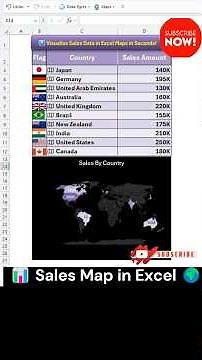 🌍 Country Sales Maps in Excel with Flags! 📊 #trending #excel #exceltricks