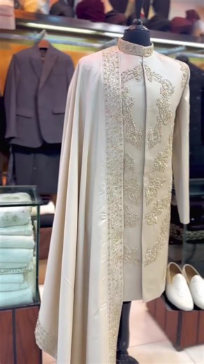 ✨ Premium handmade Shirwani designed elegantly for your big day 😍❤️. 📍B-1 , Second Floor , Ghakhar plaza , Saddar , Rawalpindi . Book your Attire now 😍 Diffusion | Menswear | Bespoke | Cultural | New Arrivals #beapoke #pakistan #weddings #weddingdresses #dulha
