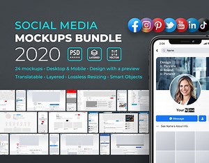 Social Media Profile Mockups Bundle 2020 - Template - Feingold Shop