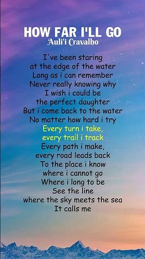 Auli'i Cravalho - How Far I'll Go (Lyrics) #shorts