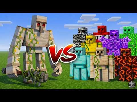 MUTANT IRON GOLEM VS All GOLEMS | Minecraft Mob Battle