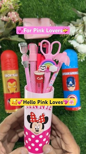 💕🌸Pink Lovers” Filling pencil box for pink lovers with pink stationary💞 cute stationery