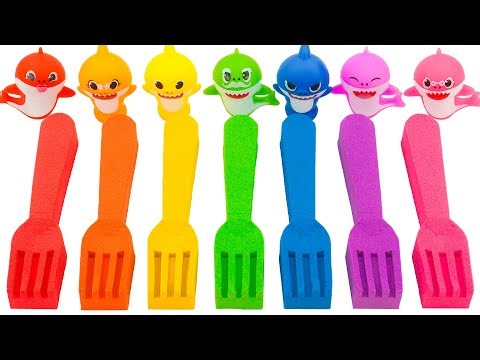 Satisfying Video | How To Make Rainbow Fork With Kinetic Sand & Baby Shark Cutting ASMR |Yo Yo Candy