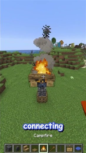 how to build a swing with cushions using the CAMPFIRES in minecraft!! snapshot 26.3 #shorts