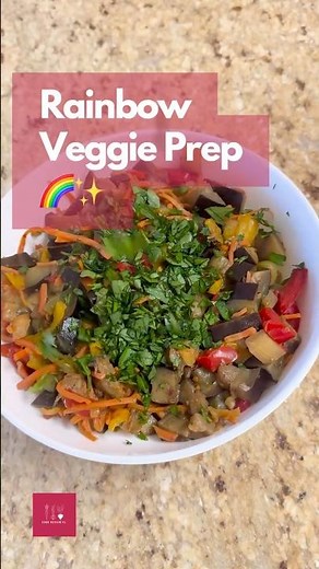 Veggie Prep Glow-Up 🌈✨ Eggplant, Peppers & Carrots in 30 Seconds!