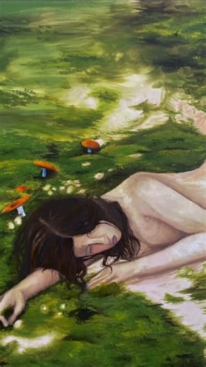 Meet our featured artist ‘Ariel Lamae Murphy’ @artist_ariel14 Painting and drawing, especially with oil and charcoal, are the primary tools I use to express these ideas. I’m particularly drawn to the textures and depth these mediums allow, which mirror the layers and complexity of natural decomposition. I often leave parts of the underpainting exposed or emphasize organic marks that emerge during the process. These gestures reflect the unfinished, ever-changing state of existence and suggest tha