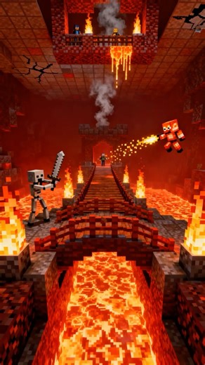 PART 7 – Minecraft Nether Fortress Bridge Above the Lava Lake