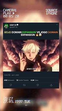 Gojo Domain Expansion vs Jogo Domain Expansion 🔥🤯 #jjk #yuji