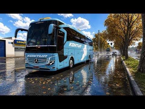 ETS2 1.58 | Realistic BUS Driving | New Travego 2020-2023 | PNG + Snowy Moon | #ets2