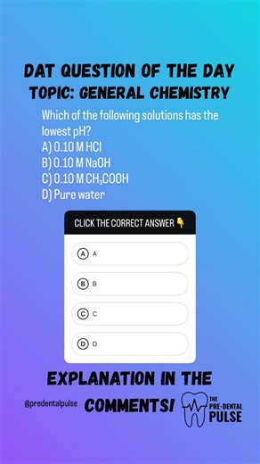 The Pre-Dental Pulse | Studying for the DAT doesn’t have to feel overwhelming. We post high-yield DAT questions, clear explanations, and concepts that actually... | Instagram