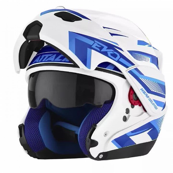 capacetes modular Escamoteável Robocop pro Tork Attack Evo Brilhante fechado com viseira.#capacetemoto