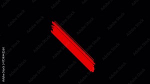 4k painted red cross sign animation