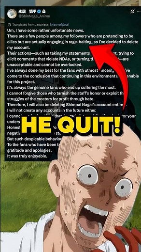 One Punch Man Director is DONE #animeanxiety #onepunchman