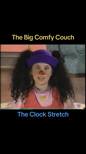 The “Clock Stretches” are a signature segment in “The Big Comfy Couch” children’s television series. During this segment, Loonette the Clown performs a series of stretches and exercises using the floor clock rug to indicate the time. By placing her hands and feet in different positions on the clock, she essentially becomes the “hands” of the clock. These stretches not only promote physical activity and flexibility among young viewers but also help teach them about telling time. The routine is bo
