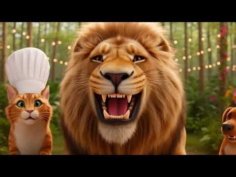 Lion’s Reaction to Surprise Feast! Cat & Dog Cooking Gone Viral!