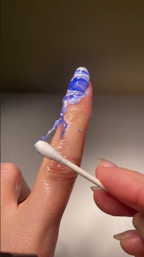 Dodgers World Series Nails 💙⚾ ASMR Water Marble #nailart #dodgers #asmr #shorts #losangeles