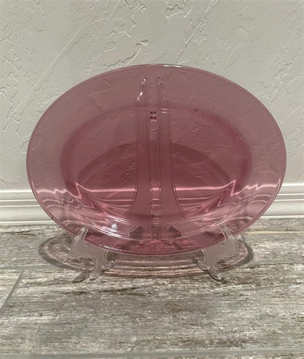 Vintage Corning Visions Cranberry Glass Platter, Amethyst Swirl Serving Tray (16 Inch) - Etsy