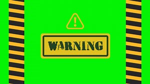 Download 4k Animation, Footage, Video of Warning Sign, Attention, Warn on Green Screen, Chroma Key. Perfect for warning video content, caution content, etc. for free