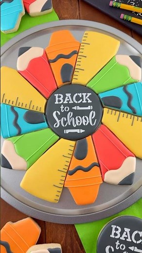 Back-to-School Cookie Platter Tutorial with Royal Icing 🍎✏️