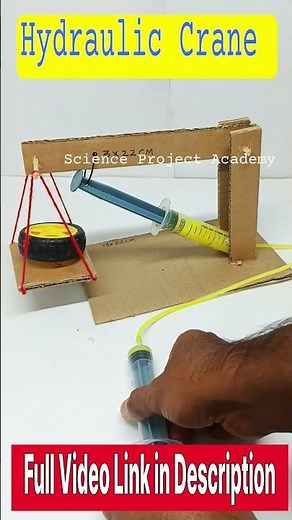 hydraulic crane working model for science exhibition - diy - science project academy