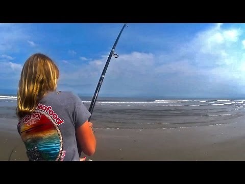Surf fishing for Striped bass and drum near Chincoteague Virginia