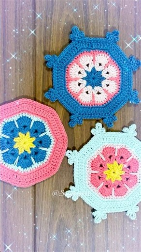 ❄️🧶African Flower Snowflake Coaster #simplicity888 #christmas #crochet #crochetpattern #tutorial