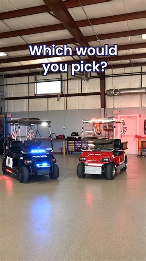 🚒🚓 Fire vs. Police — Golf Cart Edition! 🚓🚒 Our SNM Firetruck golf cart and SNM Police golf carts are ready for action!💡⚡ Which one’s your favorite? Drop a comment below and let us know! 👇🔥🚨 #StrobesNMore #GolfCartBuild #PoliceVsFire #EmergencyLighting #CustomUpfit #Firetruck #Police #FirstResponderGear #LightingUpgrade #CommentYourFavorite | Strobes N' More