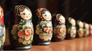 Russian nesting dolls in a row
