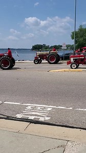 Farm tractors getting on the Merrimac Ferry today! | Merrimac Ferry Landing Concessions