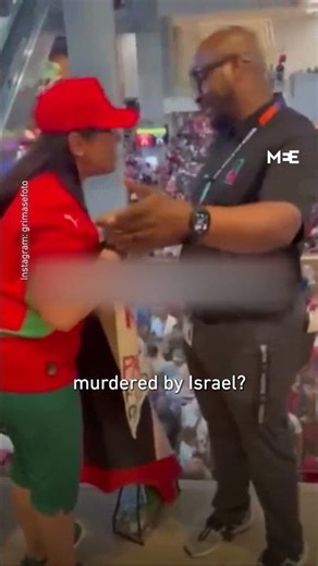 Security attempts to seize Palestine flag after Morocco’s World Cup match game