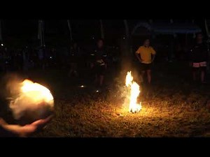 Fire Football lighting the coconut Ball
