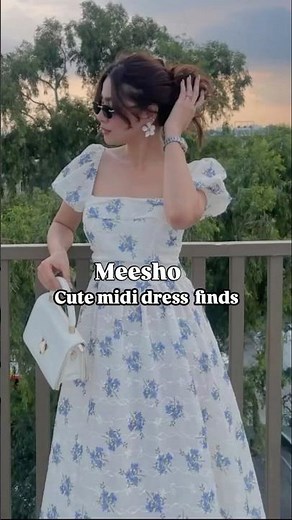 Cute Floral Midi Dress for Girls & Women 🌸 Elegant Summer Casual Outfit ✨ Trendy Fashion Look 💖