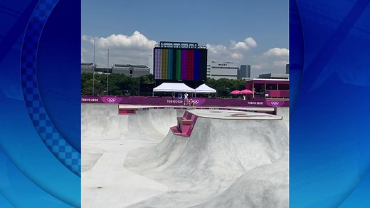 Tony Hawk takes skateboard run at Tokyo Olympics venue
