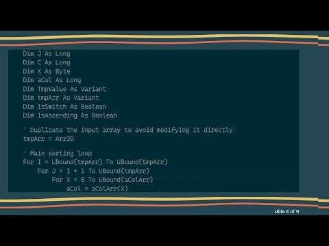 How to Sort an Array with Multiple Columns and Keys in VBA