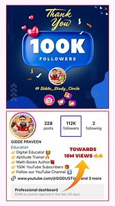 Thank you so much all ❤️❤️ #100kfollowers #Siddu_Study_Circle | Siddu Study Circle | Facebook