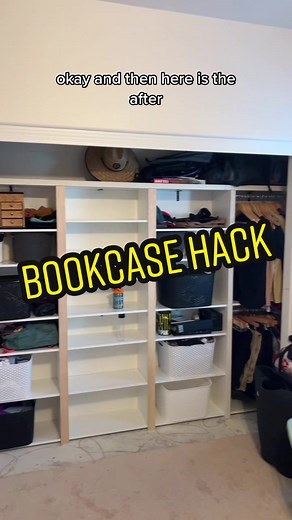 DIY Bookcase Shelf Hacks with Cleaning Baskets