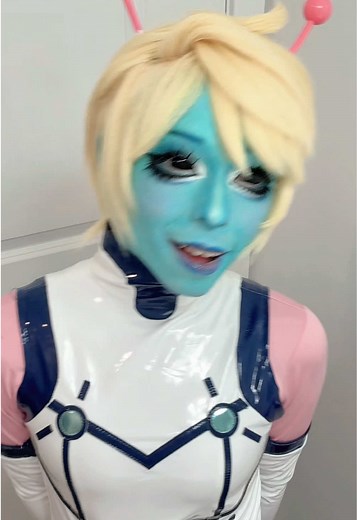 I hated this makeup- #goviral #alien #cosplay #dandandan #makeup