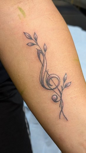 Music note 🎶 😊 I do small tattoos too sometimes... 😅 #music #musicnotes #smalltattoo #blackandgrey #forearm #vancouver #surrey #whiterock | Custom Art.inked