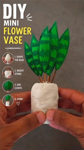 make a mini flower vase 🏺🌷|#flowervase #diy #craft