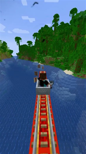 Minecraft Roller Coaster Trick – Mod or Command Block? #minecraft #shorts