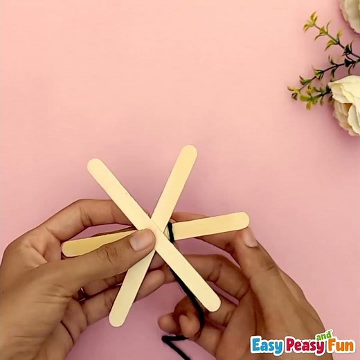 Spider Web Made With Craft Sticks