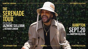 Come see Maxwell as he brings The Serenade Tour to the Hampton Coliseum on Friday, September 20 with Jazmine Sullivan and October London! Jam out as these R&B legends put on a rapturous performance. Don't miss out on this experience and get your tickets today! https://tinyurl.com/yzrj7mde | Hampton Coliseum