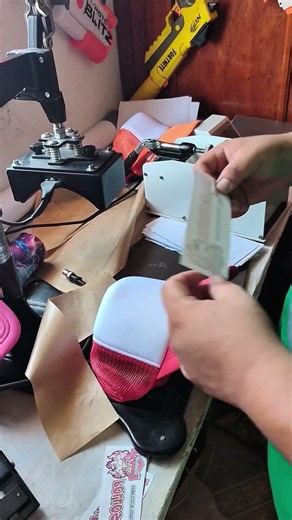 working on hats with #sublimation