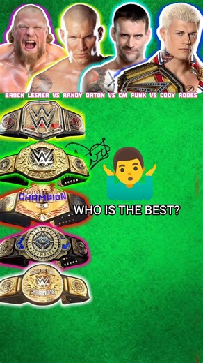 Brock Lesnar VS Randy Orton VS Cm Punk VS Cody Rhodes wwe title comparison #wwe #shorts