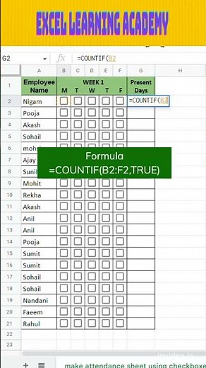 Make Attendance Sheet Using Checkboxes in
