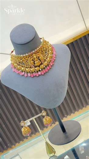 Sparkle Jewellers on Instagram: "A masterpiece of tradition and grace ✨ This exquisite temple-style choker with delicate pink drops is designed to make every moment unforgettable. Perfect for weddings, festive celebrations, and bridal elegance 💖 . . . 📍 Sparkle Jewellers – C-37, Netaji Road, Adarsh Nagar, Delhi-110085 📞 +91 99993 98509 | +91 84476 99557 📩 vineetgoel296@gmail.com . . #SparkleJewellers #TempleJewellery#GoldChoker #TraditionalJewellery#BridalJewellery"
