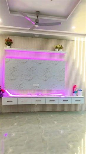 Luxury PVC TV Unit 😍 | LED Panel Wall Design | Low Budget Modern Setup 🔥