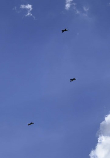 Three spitfires flying around! #spitfire #formation #flypast #flyover #heritage #flight #fyp