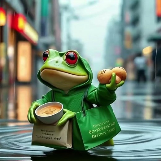 Froggy's Fast Food Splash! 🐸🌧️