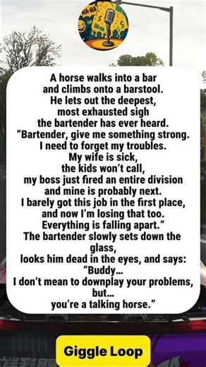 A Talking Horse Shares His Problems — but the Bartender Notices Something Bigger#funny #joke #humor